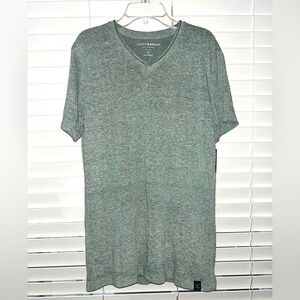 Lucky Brand Men’s Short Sleeve V-Neck Light Green Casual Vintage Washed Tee Sz S